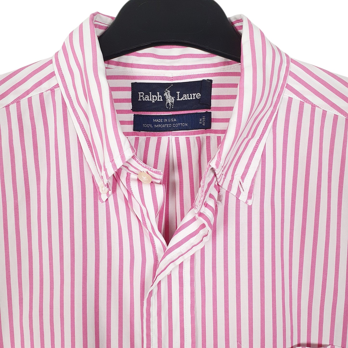 Mens Pink Ralph Lauren Vintage 90s Made In USA  Shirt