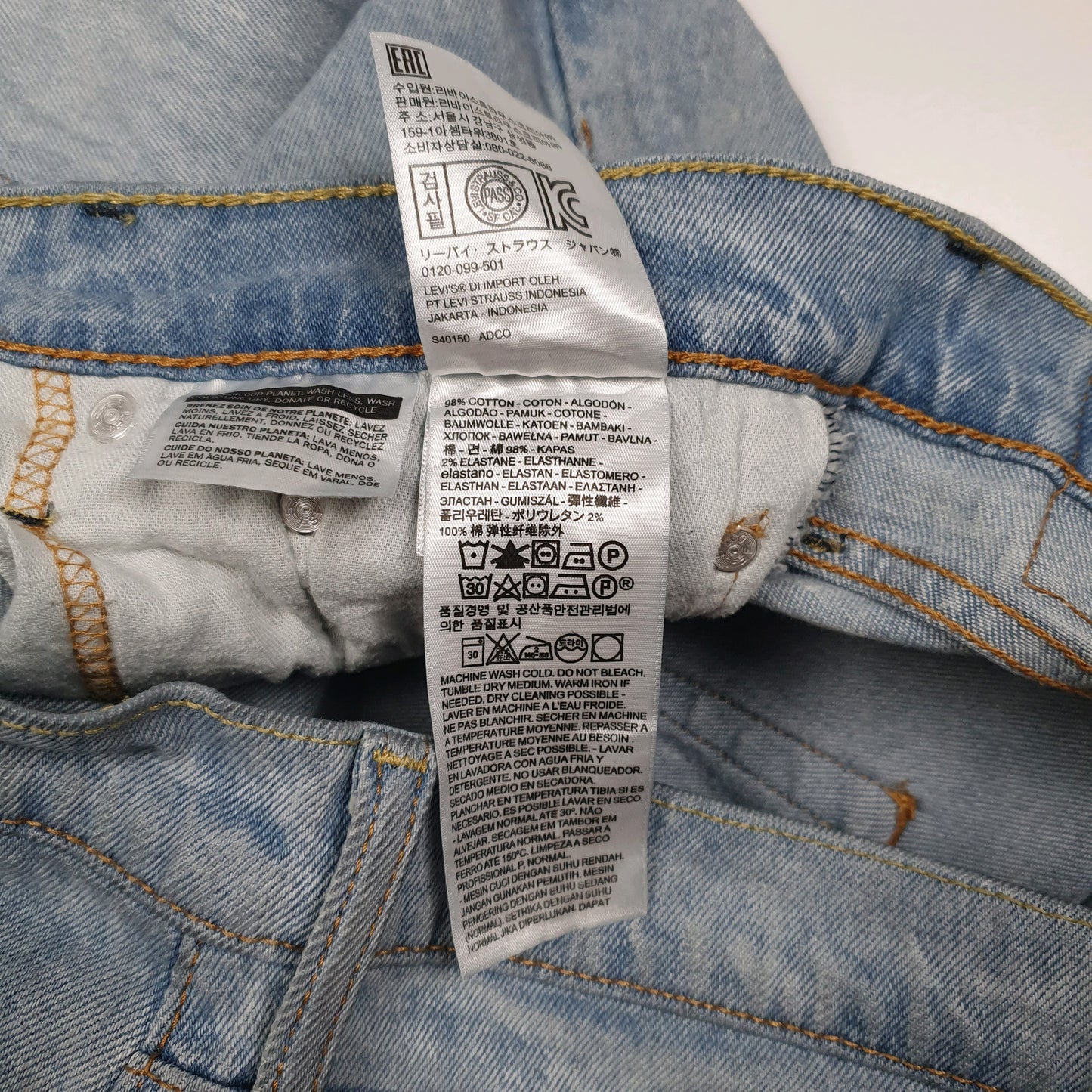 Mens Blue Levis Acid Wash  Jeans