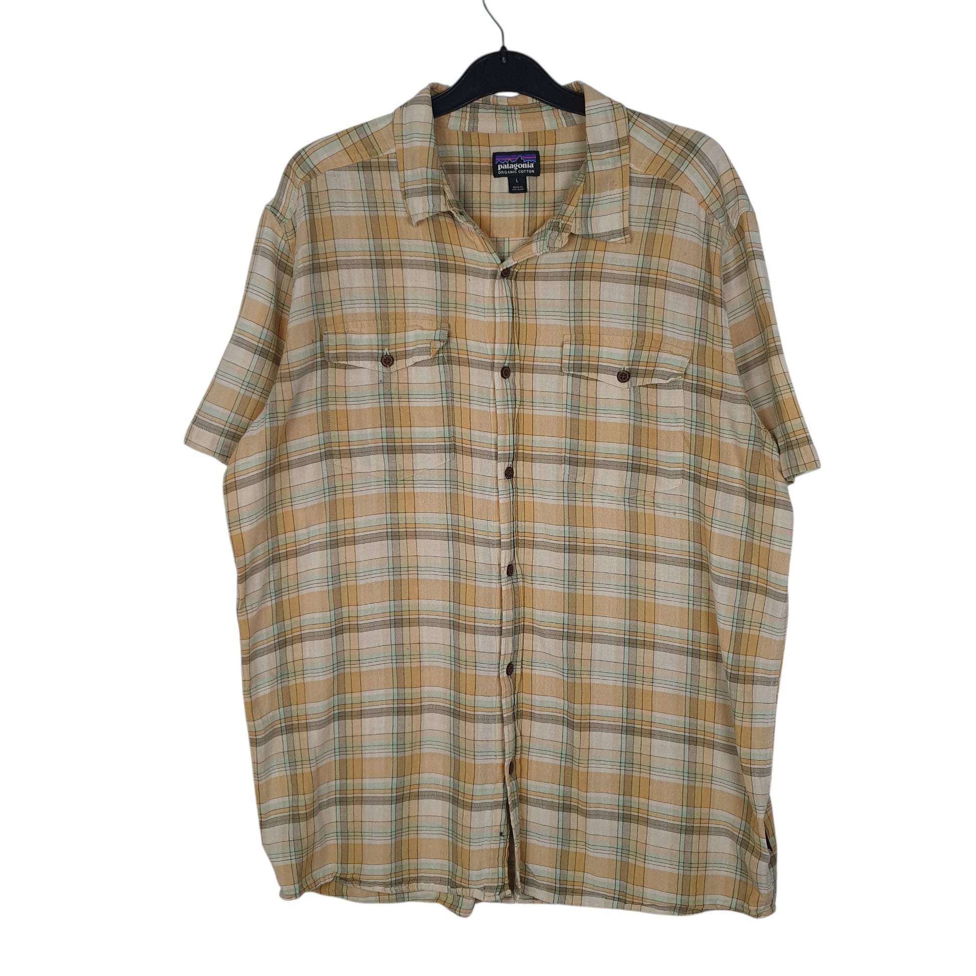 Mens Yellow Patagonia Steersman Short Sleeve Shirt