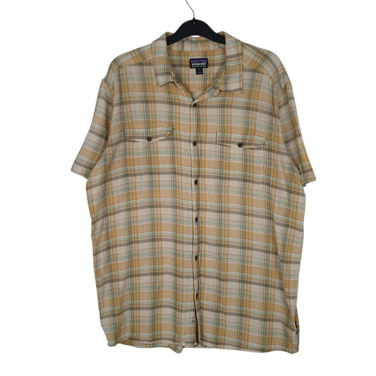 Mens Yellow Patagonia Steersman Short Sleeve Shirt