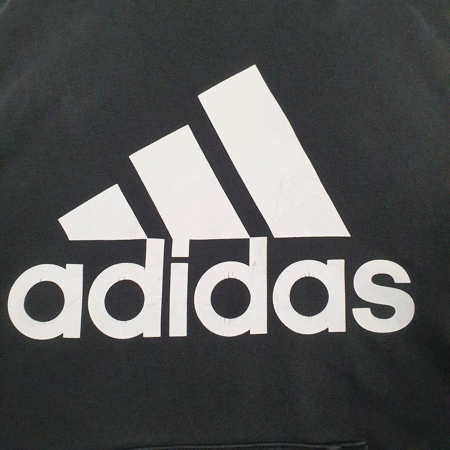 Mens Black Adidas Spellout Hoodie Jumper