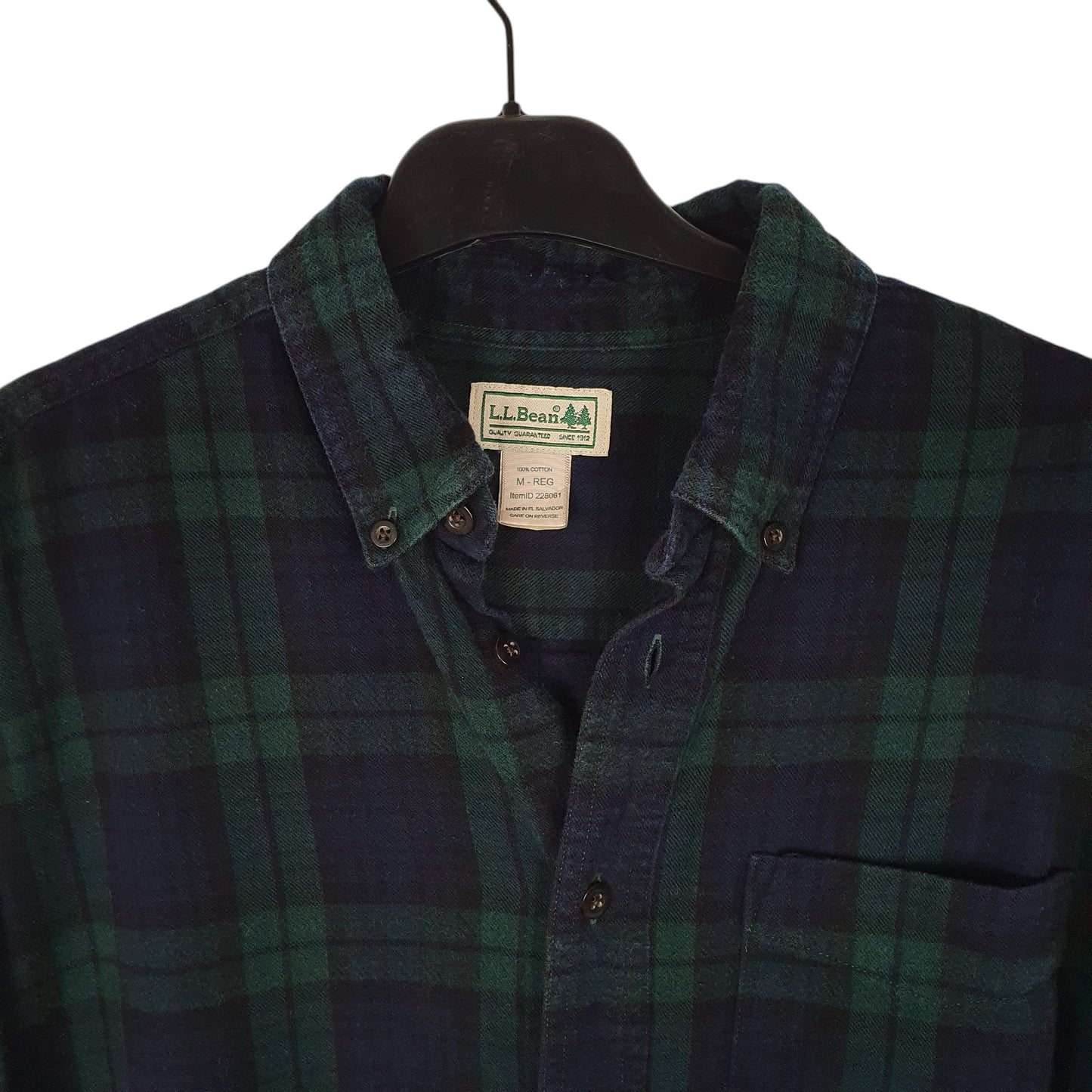 Mens Navy L.L.Bean Thick Flannel  Shirt