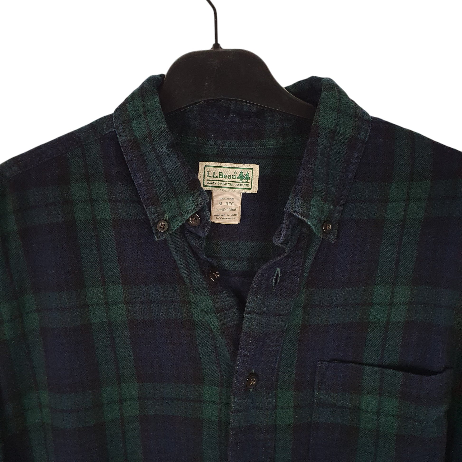 Mens Navy L.L.Bean Thick Flannel  Shirt