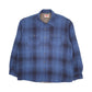Mens Blue Wrangler Sherpa Lined Plaid Hoodie Coat