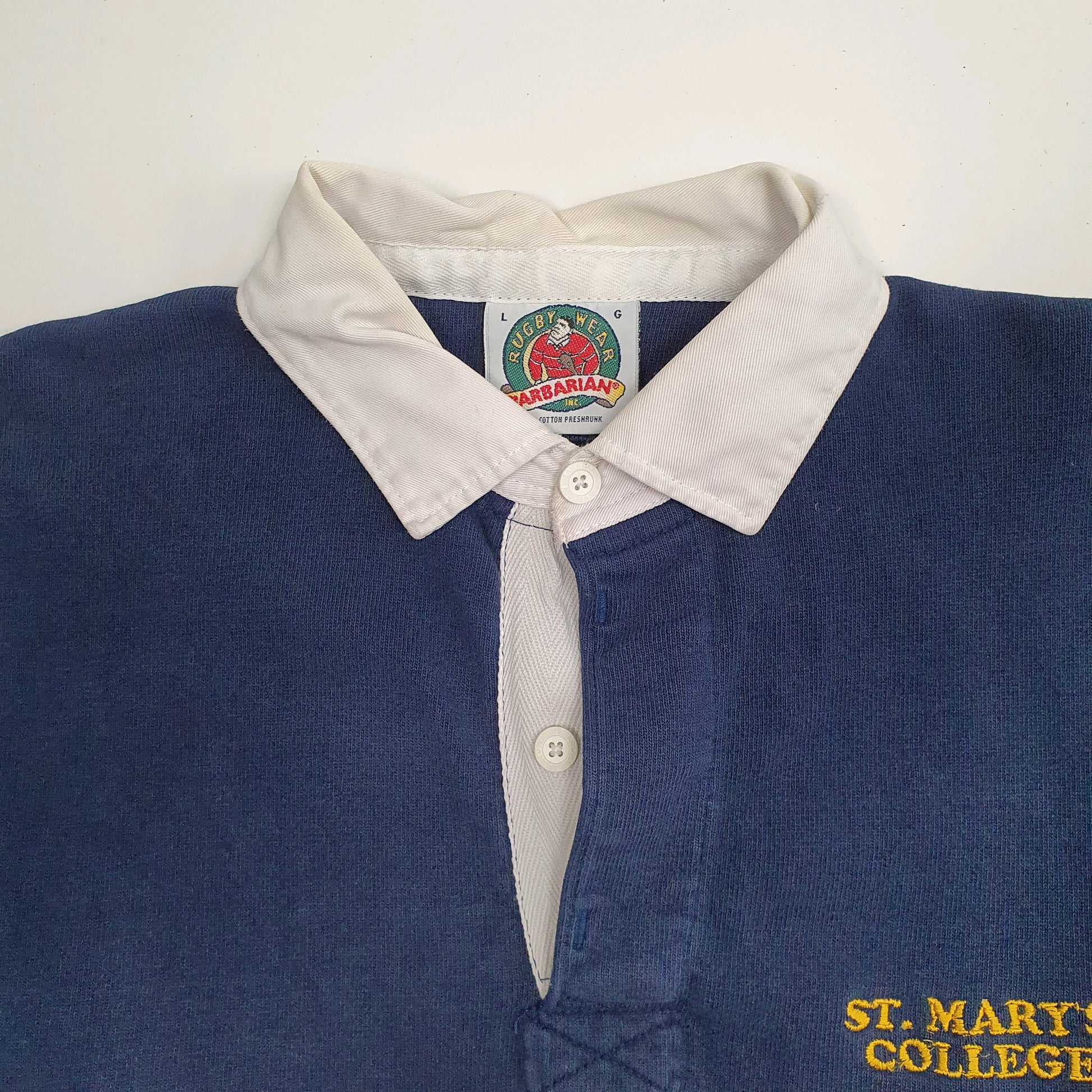 Mens Navy Barbarian Rugby St Mary's College Hoodie Polo Shirt