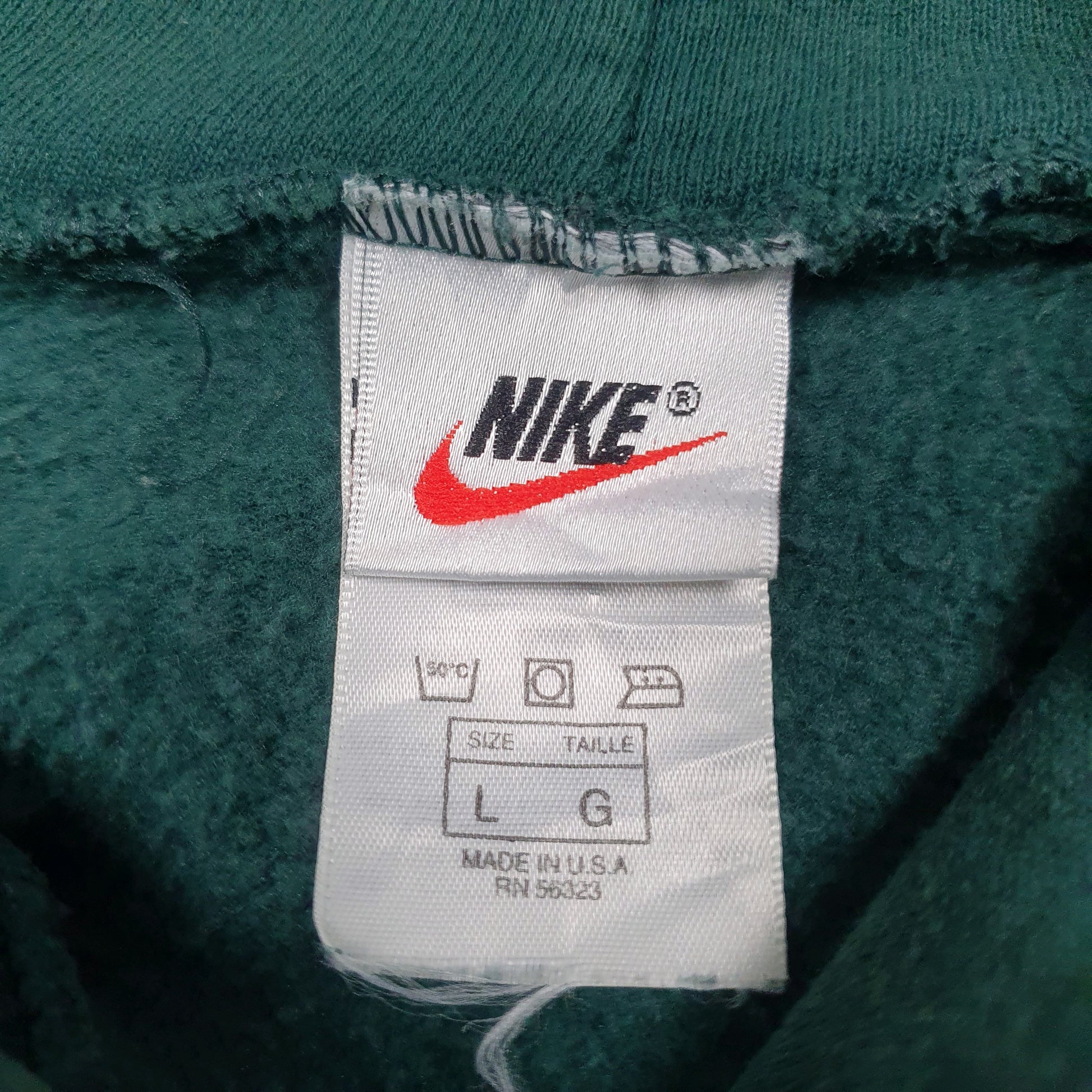Mens Green Nike Vintage 90s Hoodie Jumper