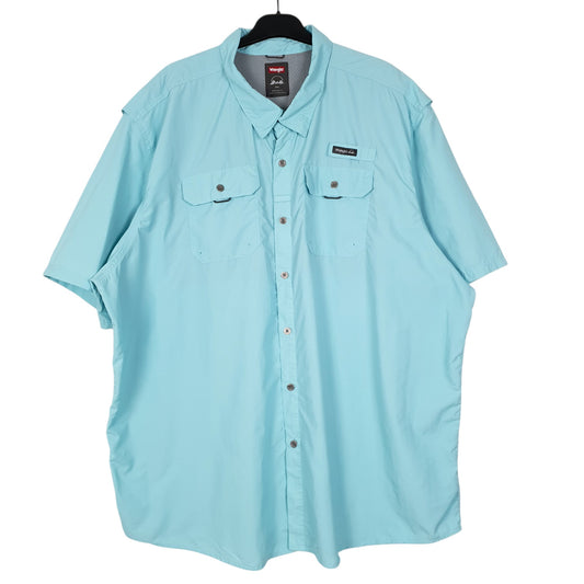 Mens Blue Wrangler  Short Sleeve Shirt