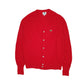 Mens Red Izod Lacoste Vintage 90s Made In USA Cardigan Jumper