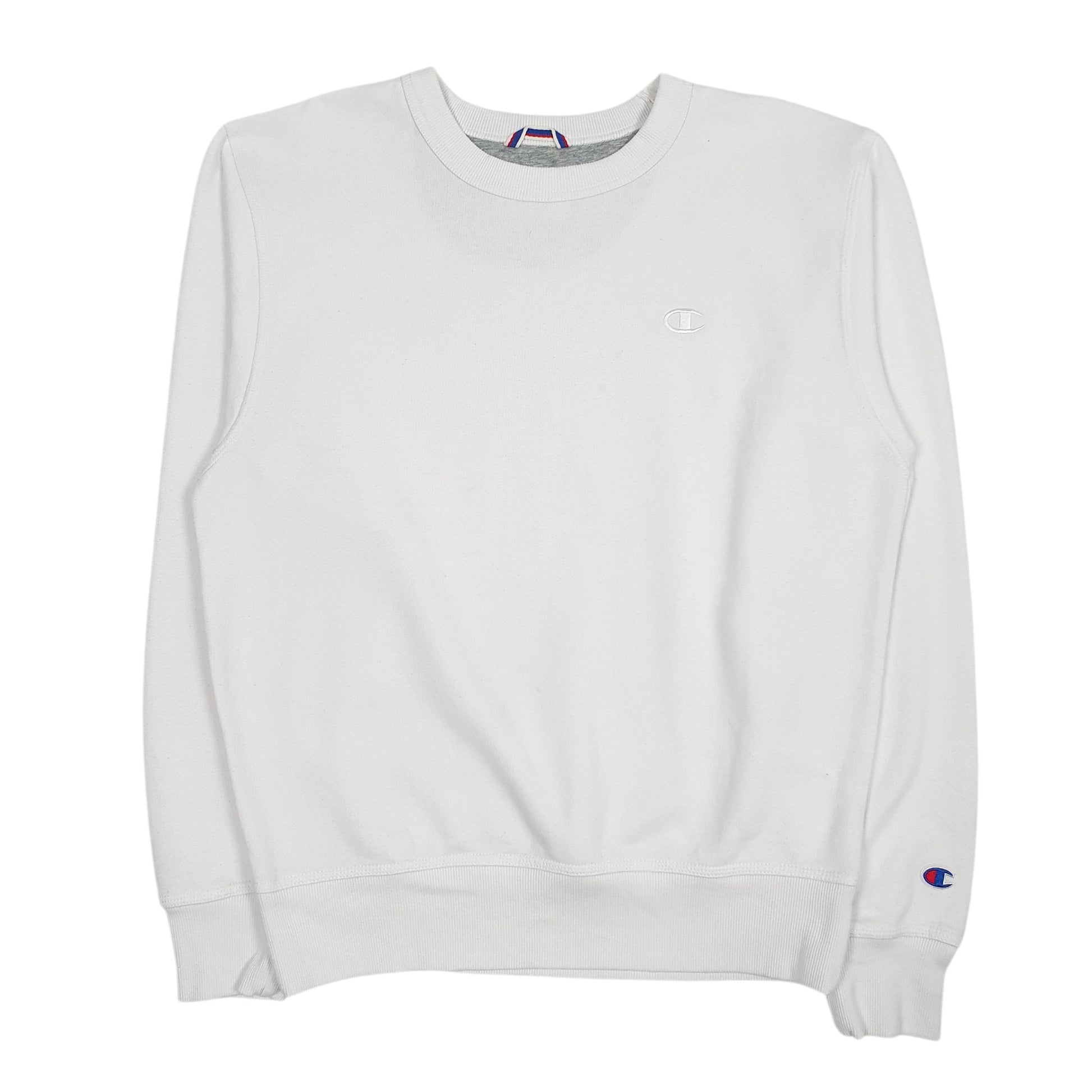 Mens White Champion  Crewneck Jumper