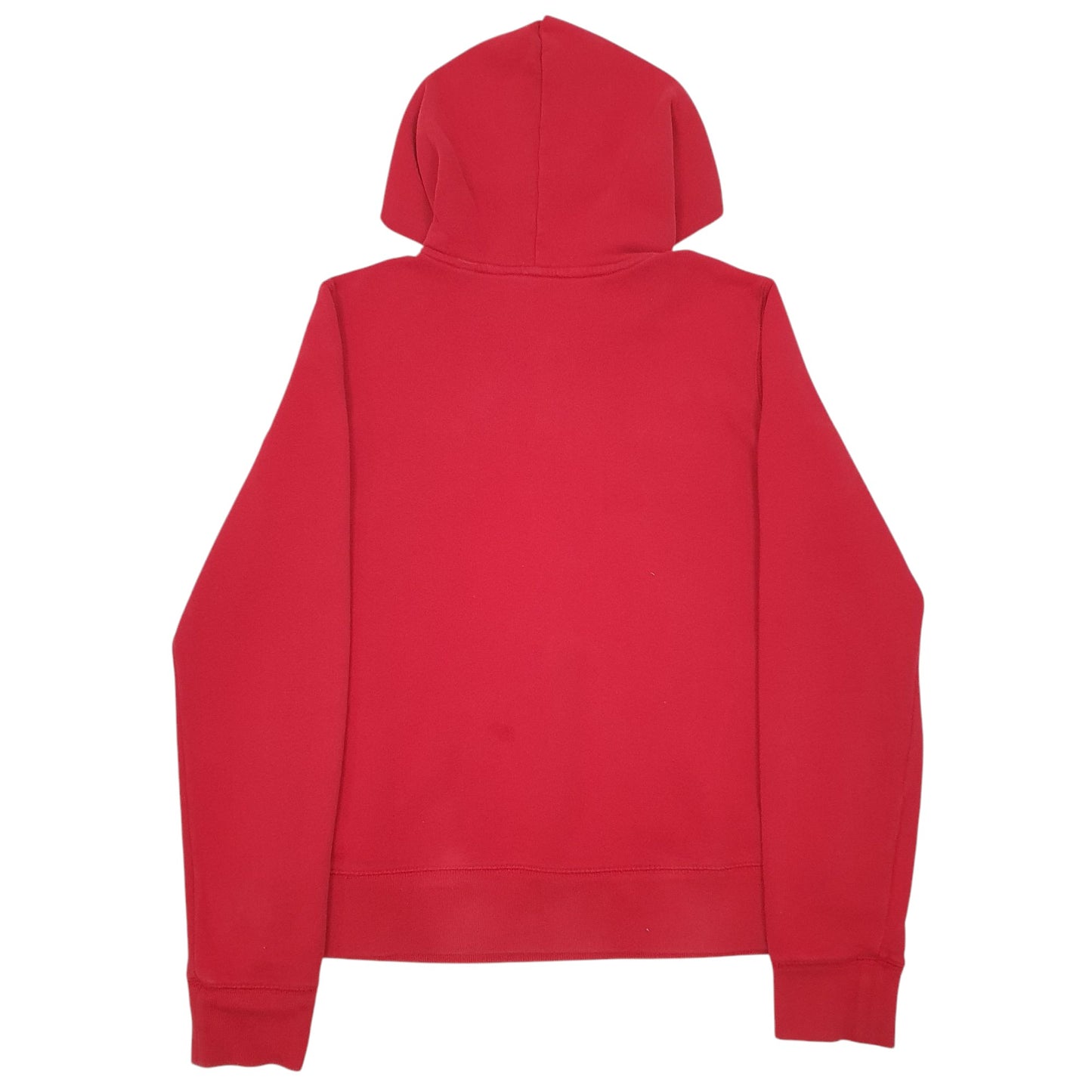 Womens Red Tommy Hilfiger Hoodie Spellout Quarter Zip Jumper