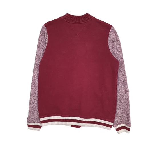 Womens Burgundy Tommy Hilfiger Varsity Cardigan Jumper
