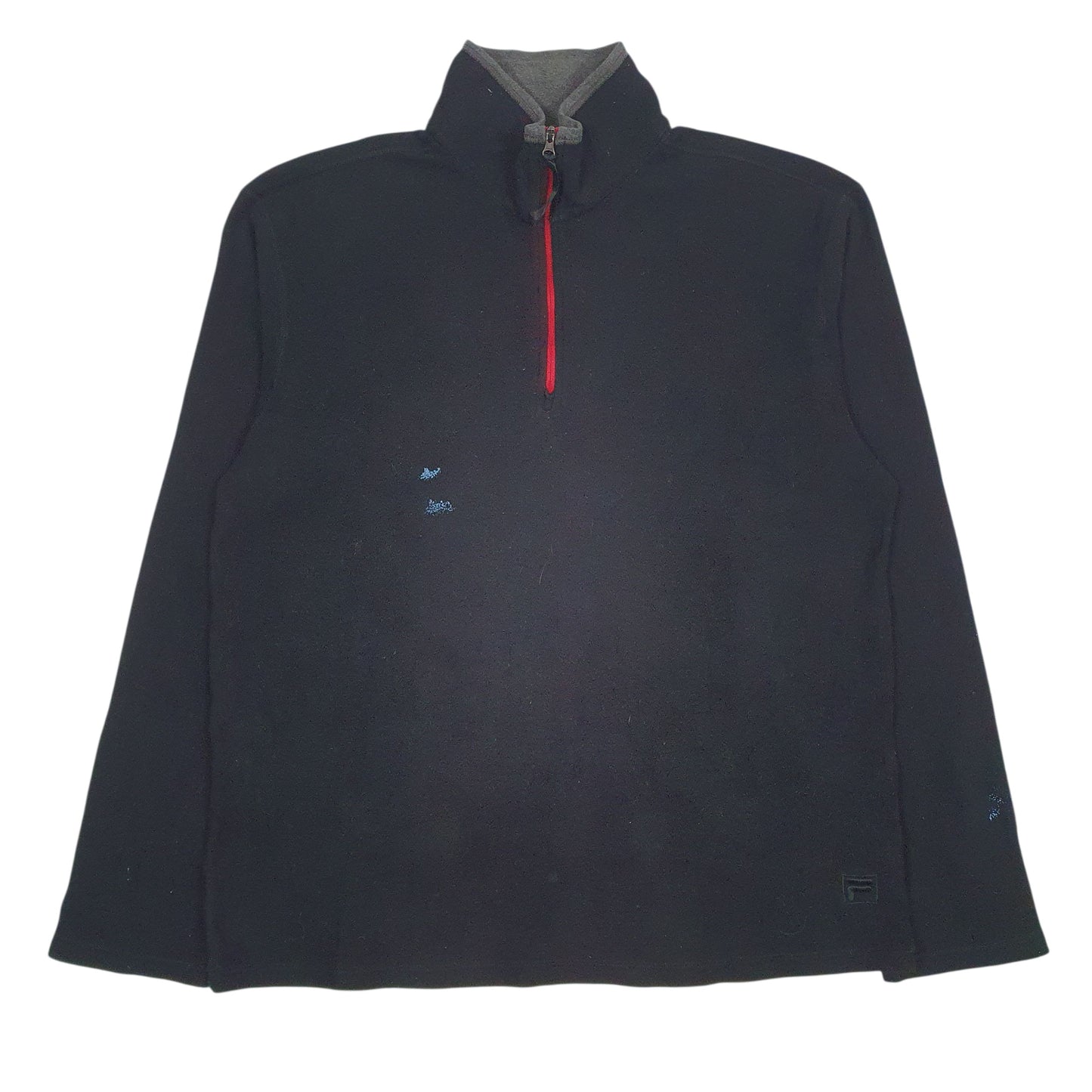Mens Black Fila  Quarter Zip Jumper