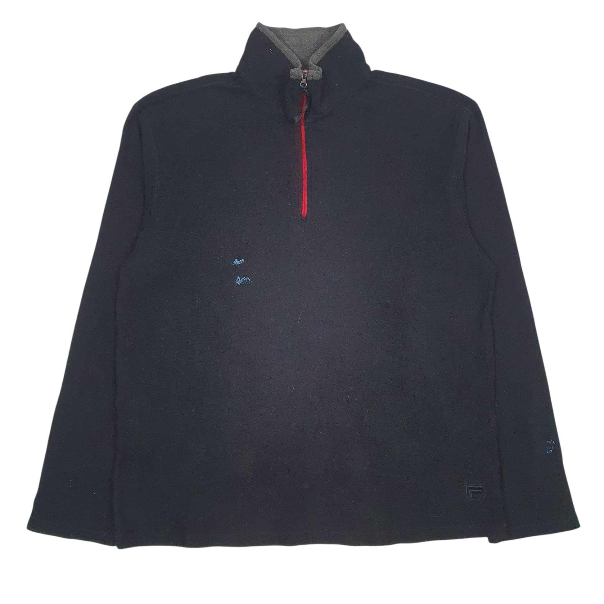 Mens Black Fila  Quarter Zip Jumper
