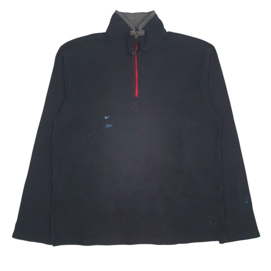 Mens Black Fila  Quarter Zip Jumper
