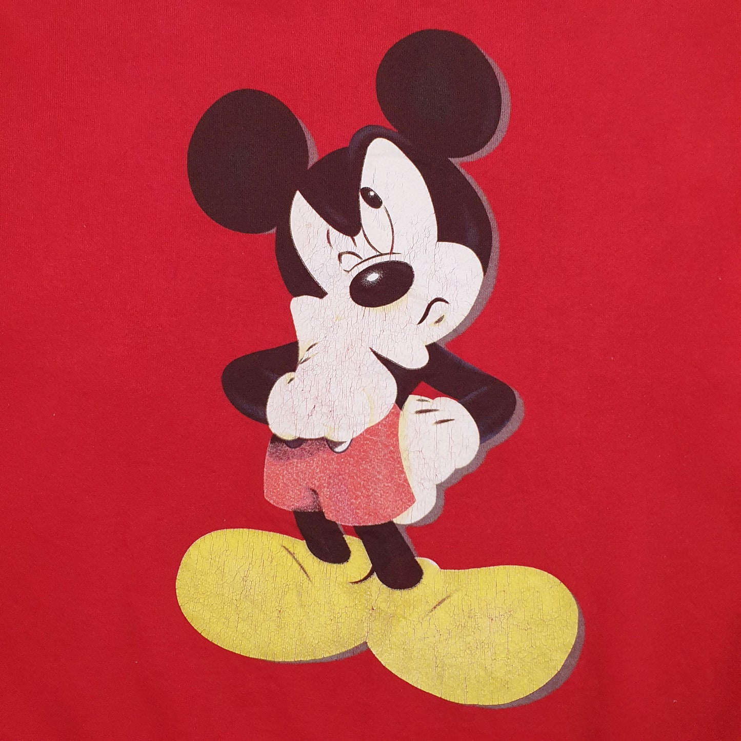 Mens Red Disney Vintage 90s Crewneck Jumper