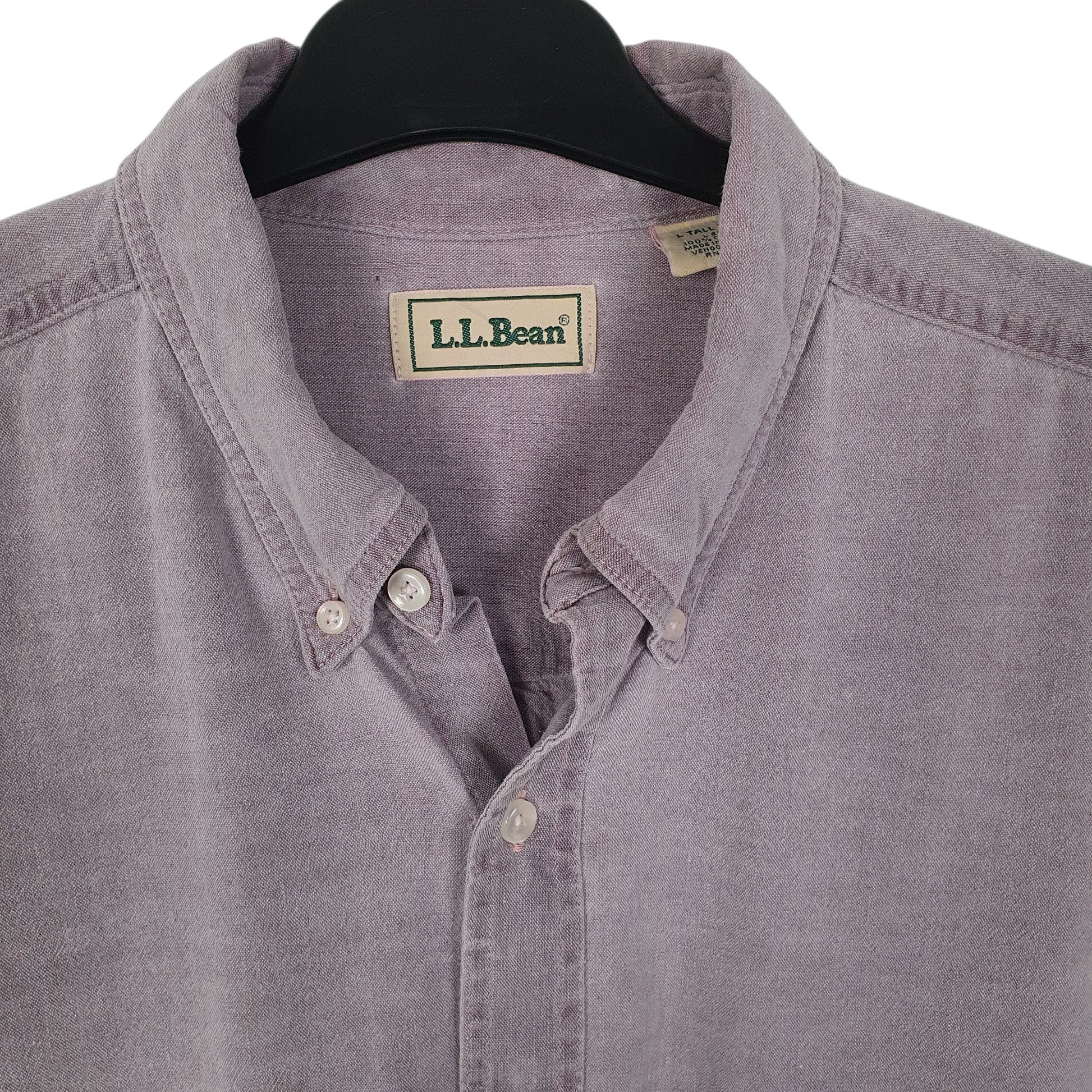 Mens Lilac L.L.Bean Vintage 90s Made In Canada  Shirt