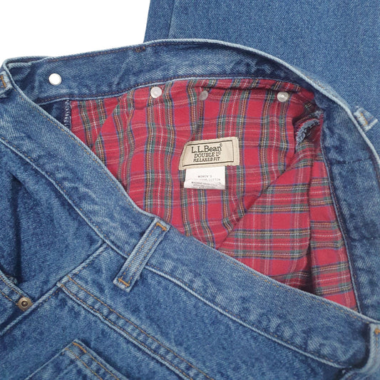 Womens Blue L.L.Bean Blanket Lined Double L 90s  Jeans