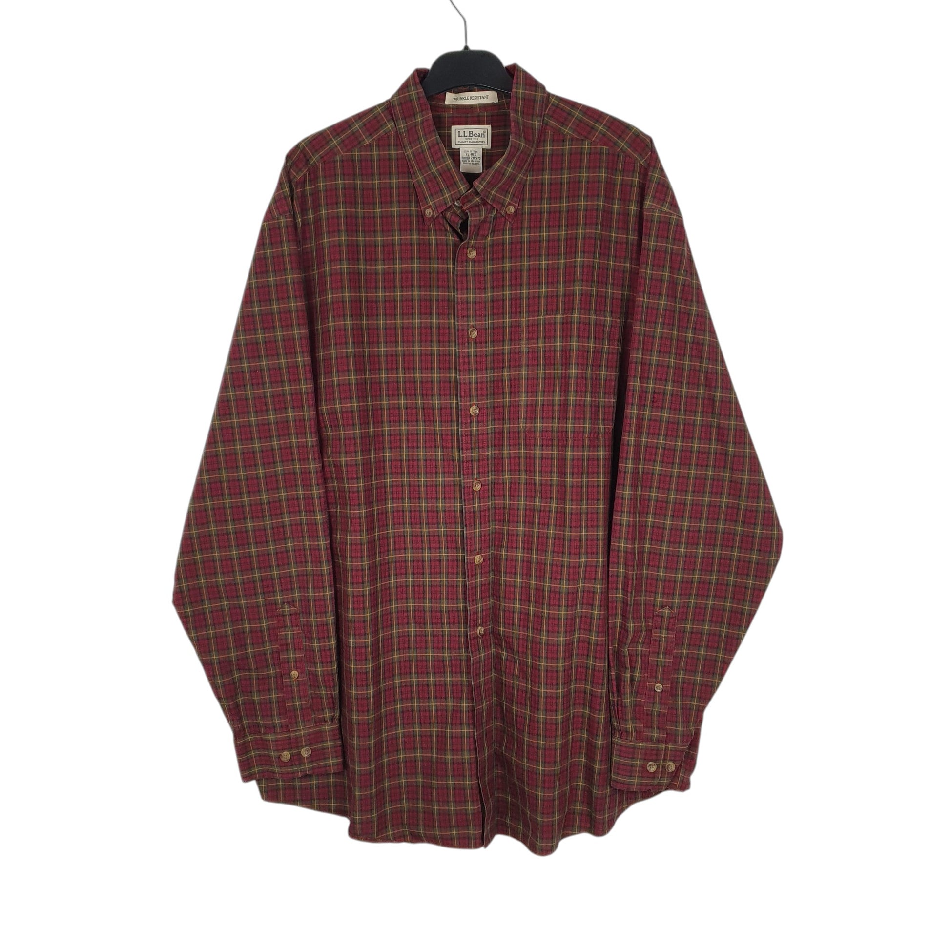Mens Burgundy L.L.Bean  Long Sleeve Shirt