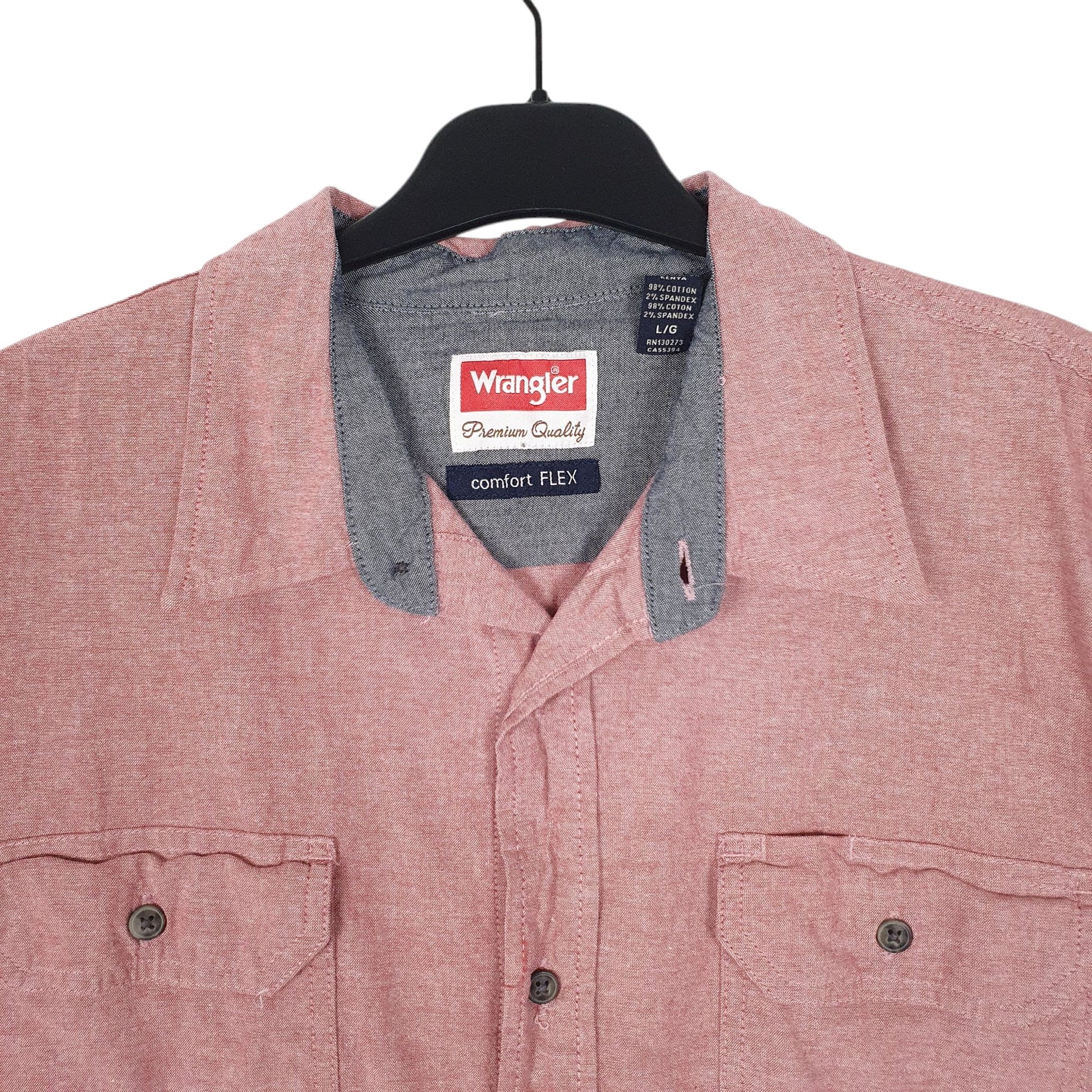 Mens Pink Wrangler Comfort Flex  Shirt
