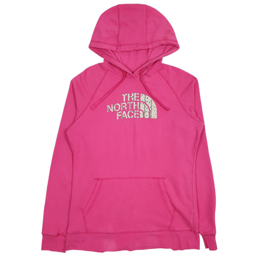 Womens Pink The North Face Spellout Hoodie Jumper