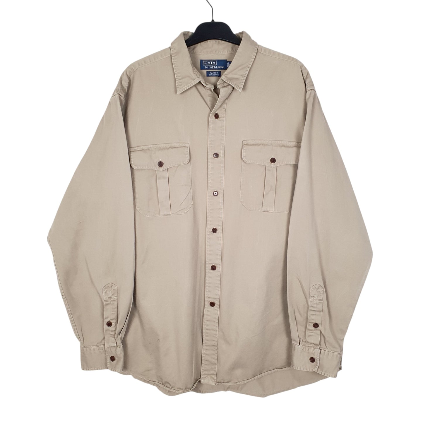 Mens Beige Polo Ralph Lauren Ranger Overshirt Long Sleeve Shirt