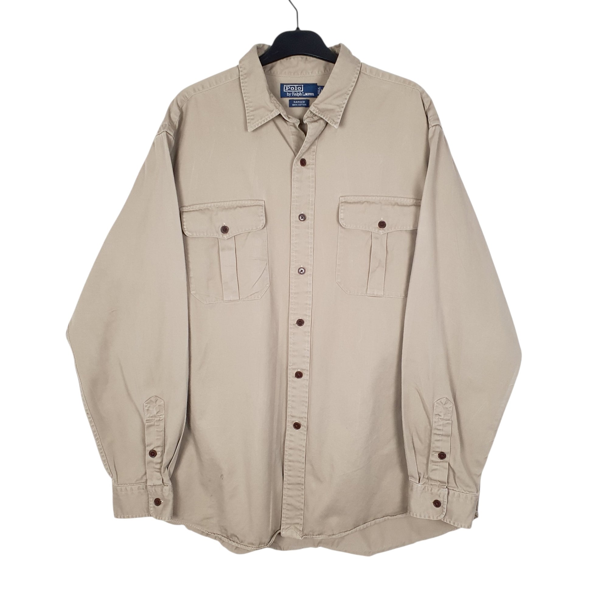 Mens Beige Polo Ralph Lauren Ranger Overshirt Long Sleeve Shirt