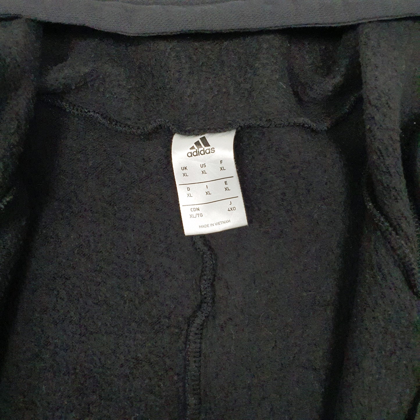 Mens Black Adidas  Full Zip Jumper