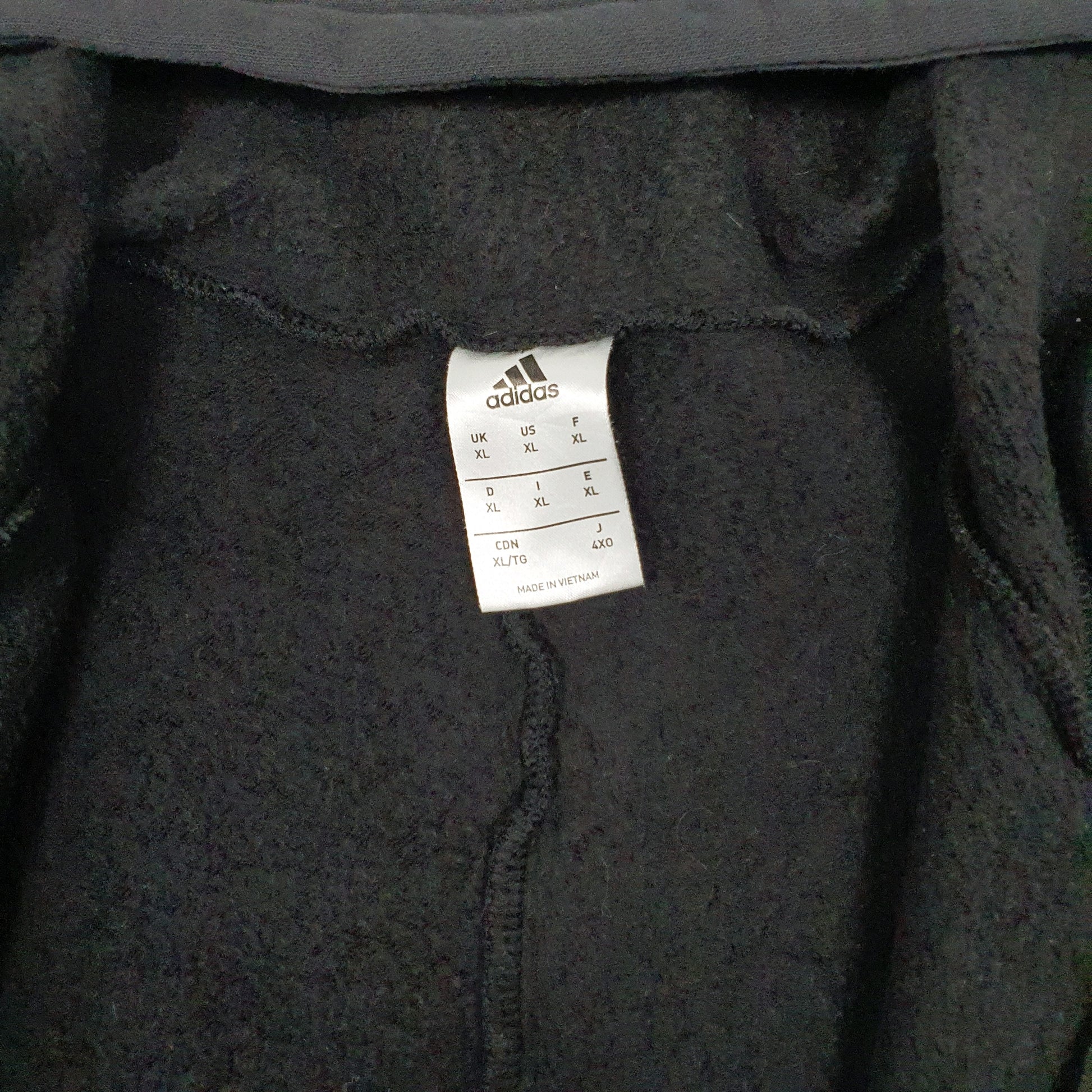 Mens Black Adidas  Full Zip Jumper