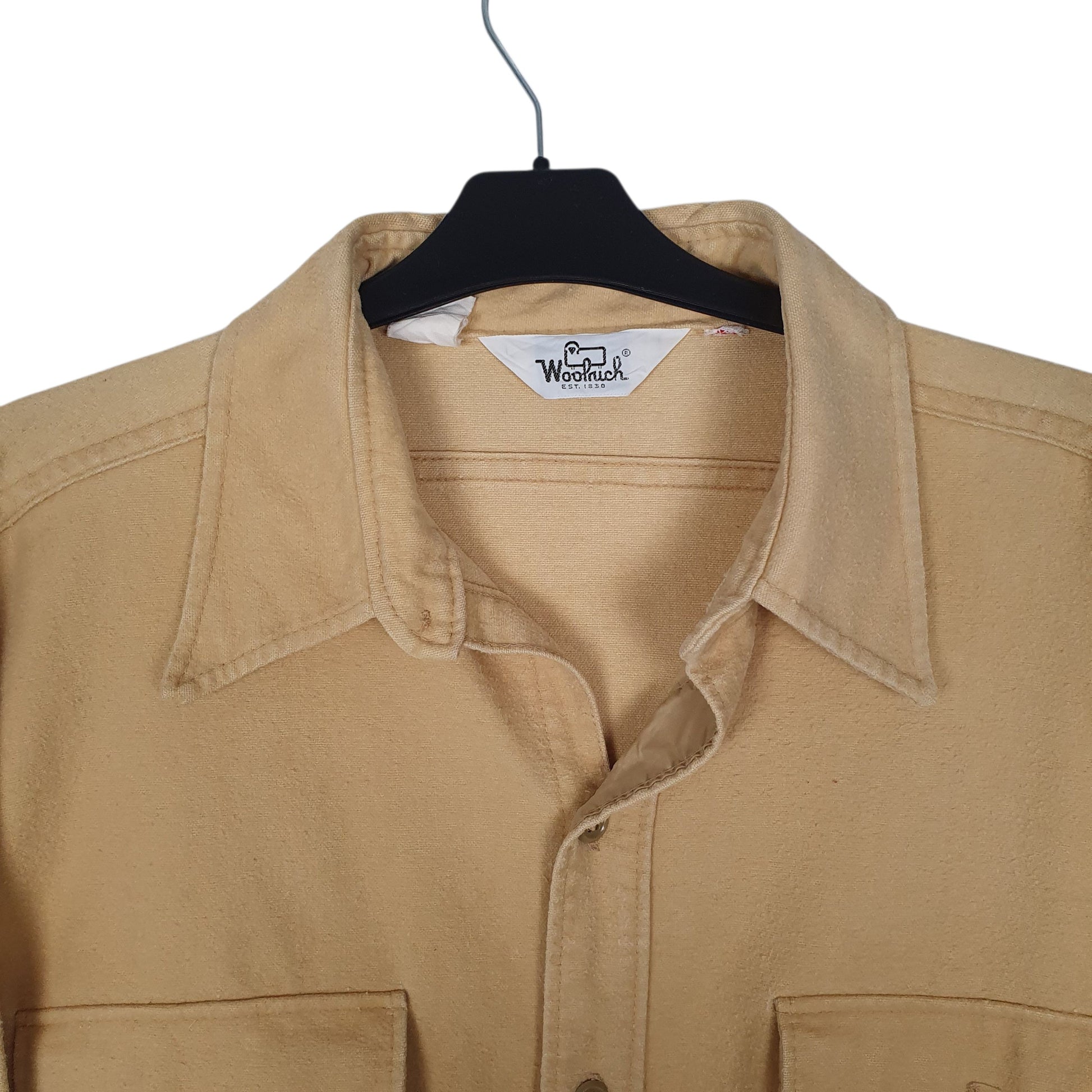 Mens Yellow Woolrich Vintage 1980s Chamois Thick  Shirt