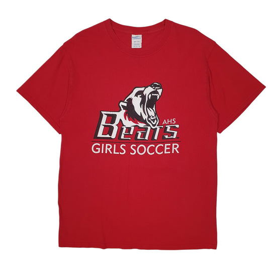 Mens Red Port & Company Girls Soccer Short Sleeve T Shirt