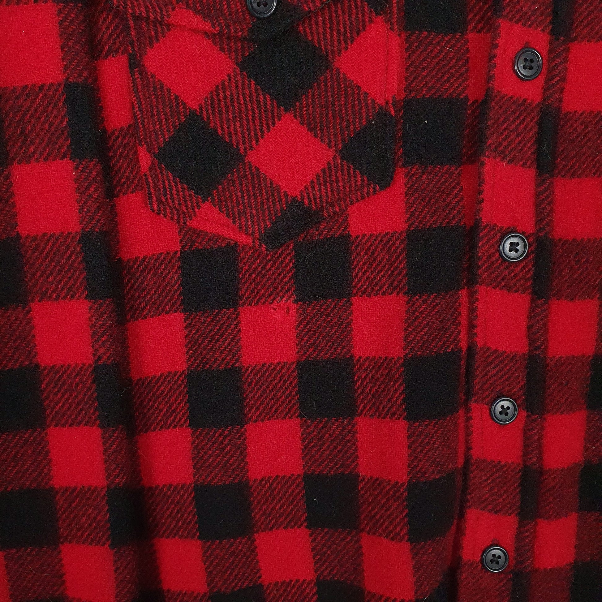Mens Red Woolrich Thick Shacket Jacket Plaid  Shirt