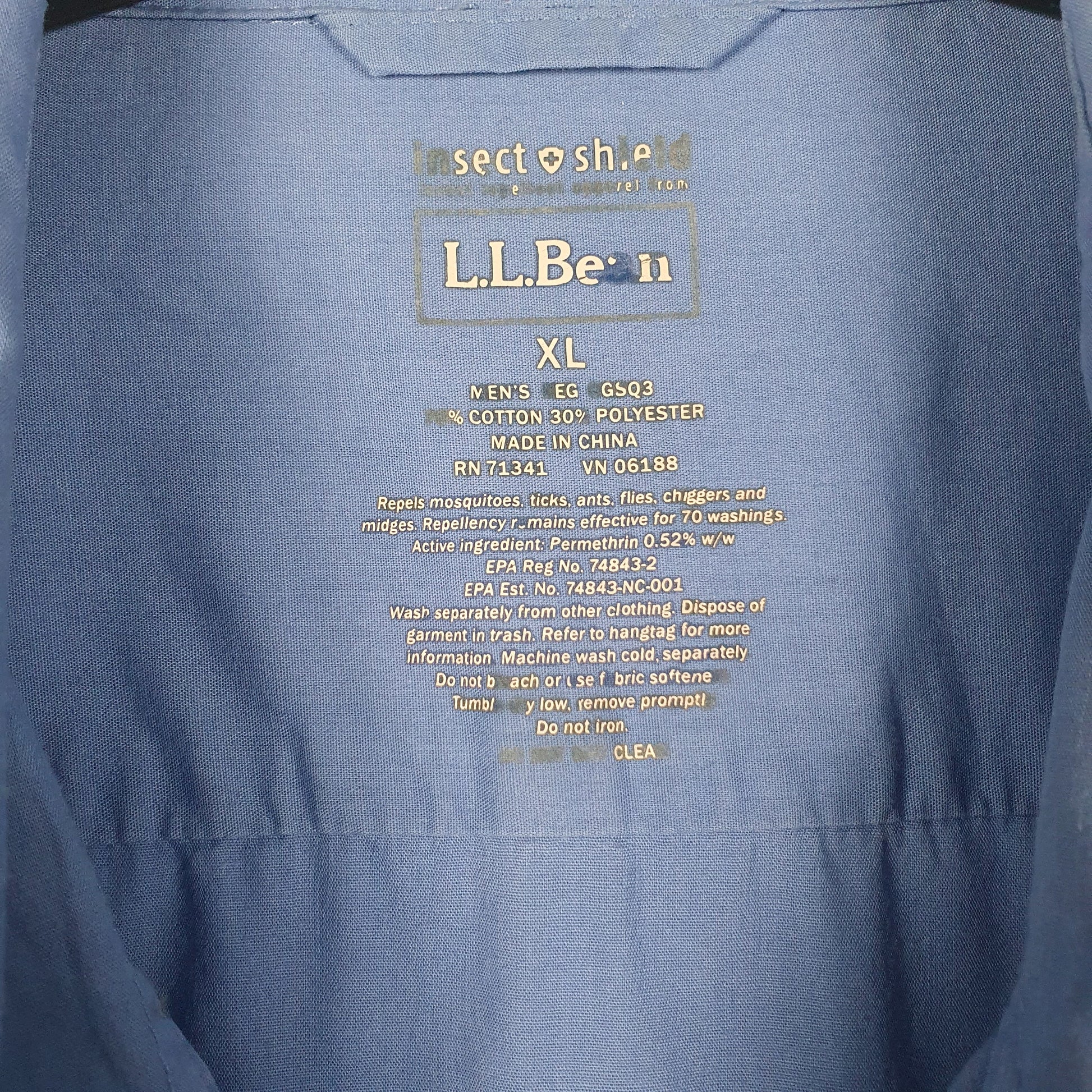 Mens Blue L.L.Bean   Shirt