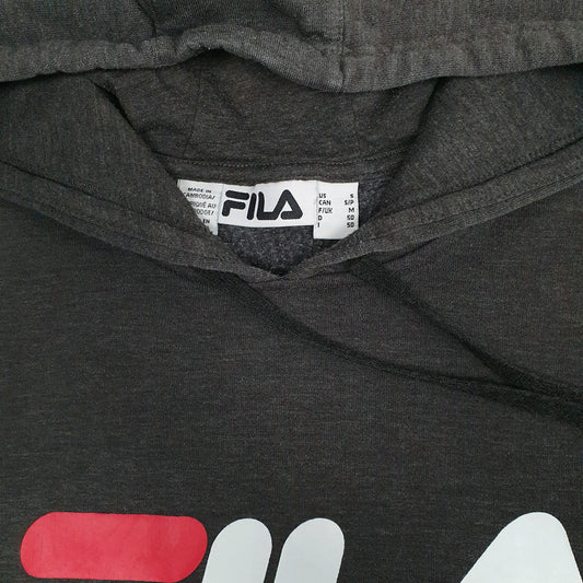 Mens Grey Fila  Hoodie Jumper