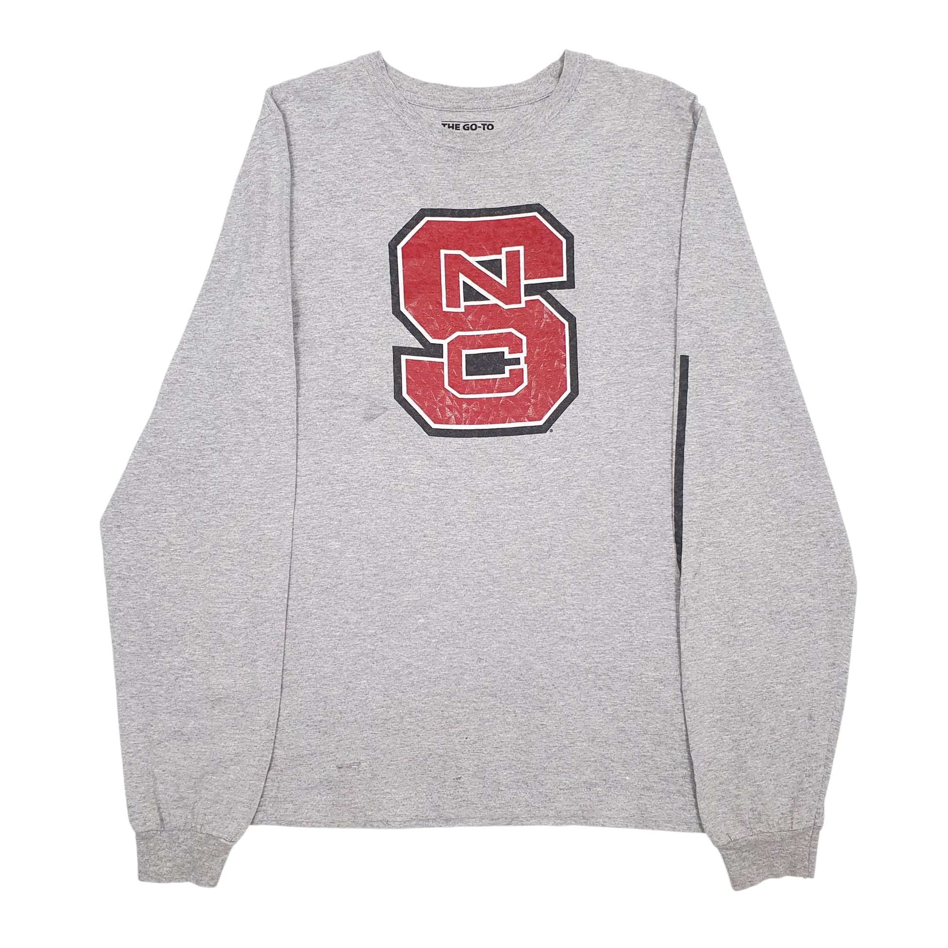 Mens Grey Adidas NC State Wolfpack Long Sleeve T Shirt