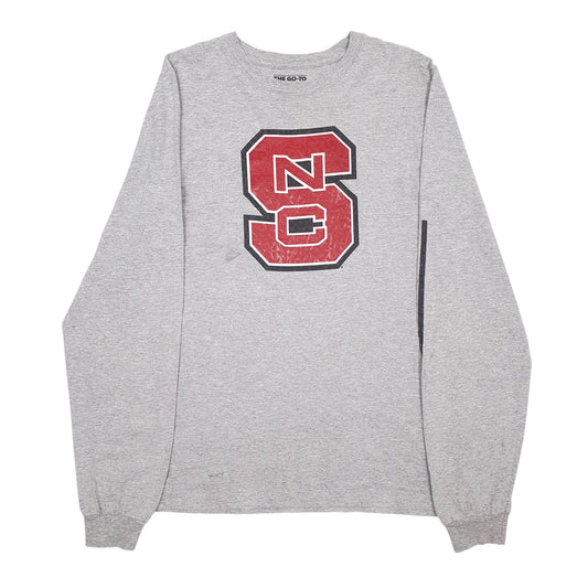 Mens Grey Adidas NC State Wolfpack Long Sleeve T Shirt