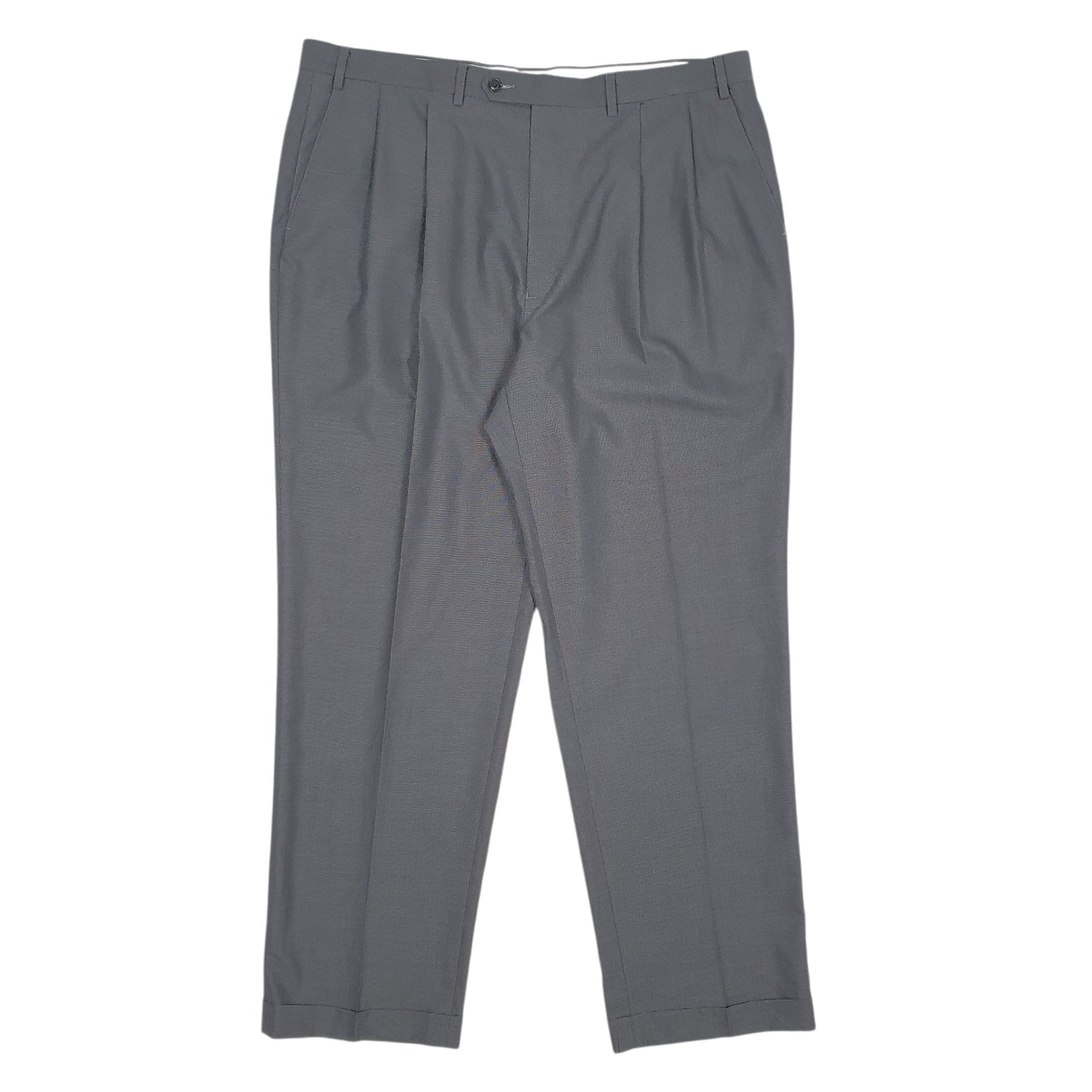 Mens Grey Ralph Lauren Pleated Formal Trousers