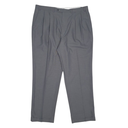 Mens Grey Ralph Lauren Pleated Formal Trousers