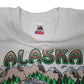 Mens White Fruit Of The Loom Vintage 90s 1992 Alaska Highway Crewneck Jumper