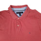 Mens Pink Tommy Hilfiger  Hoodie Polo Shirt