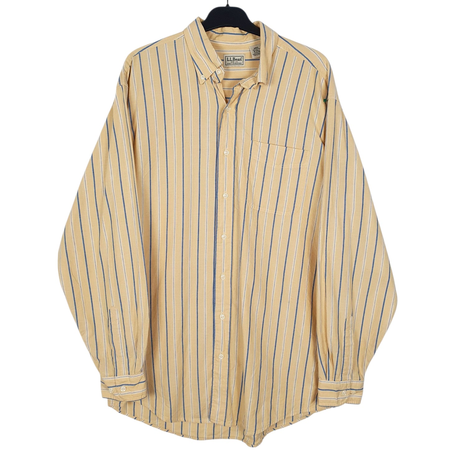 Mens Yellow L.L.Bean Vintage Tall Long Sleeve Shirt