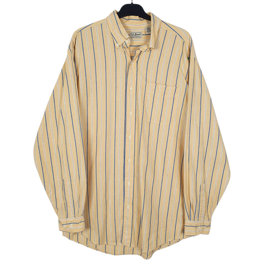 Mens Yellow L.L.Bean Vintage Tall Long Sleeve Shirt