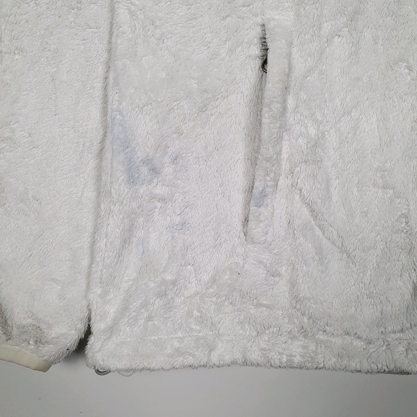 Womens White The North Face Fluffy Full Zip Jumper