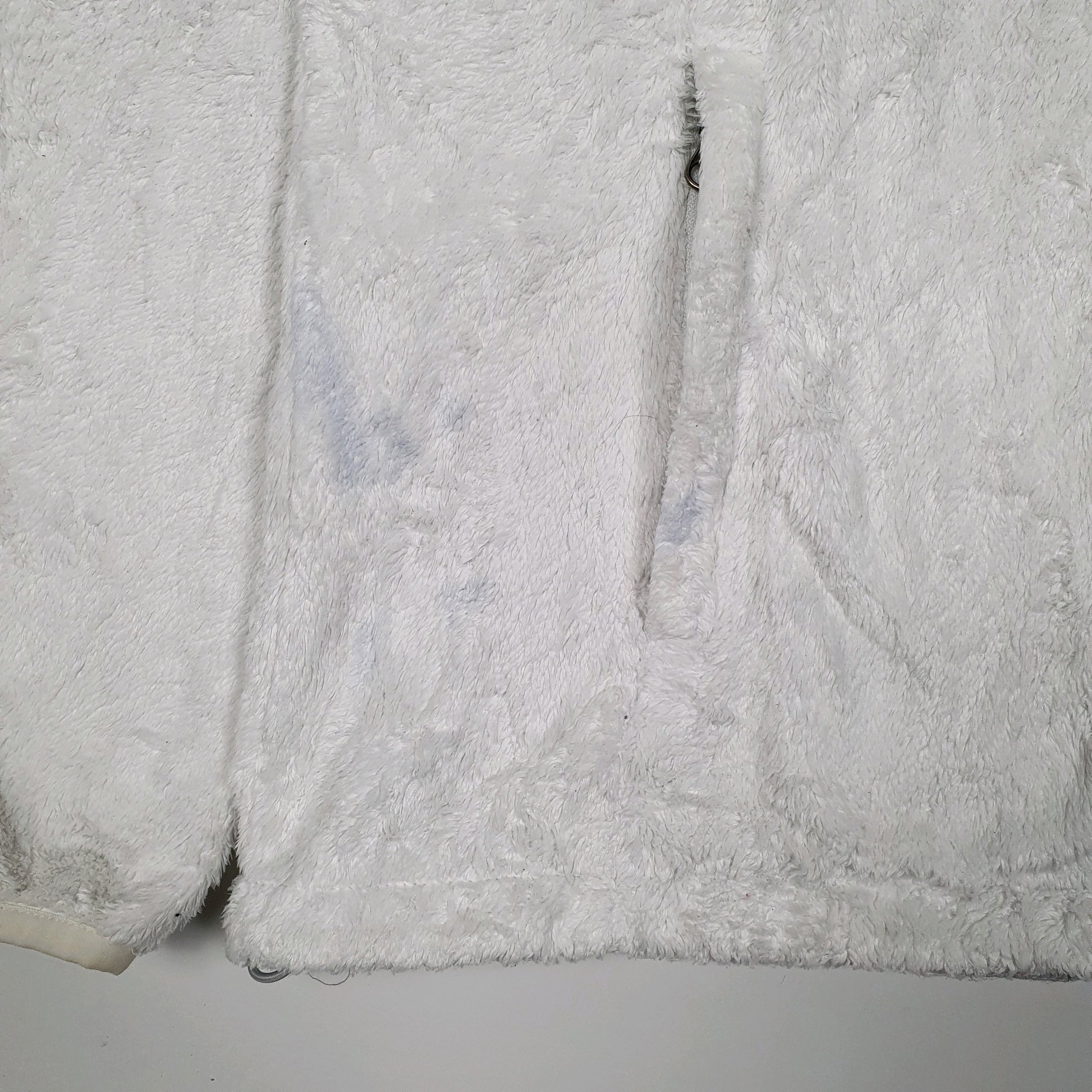 Womens White The North Face Fluffy Full Zip Jumper