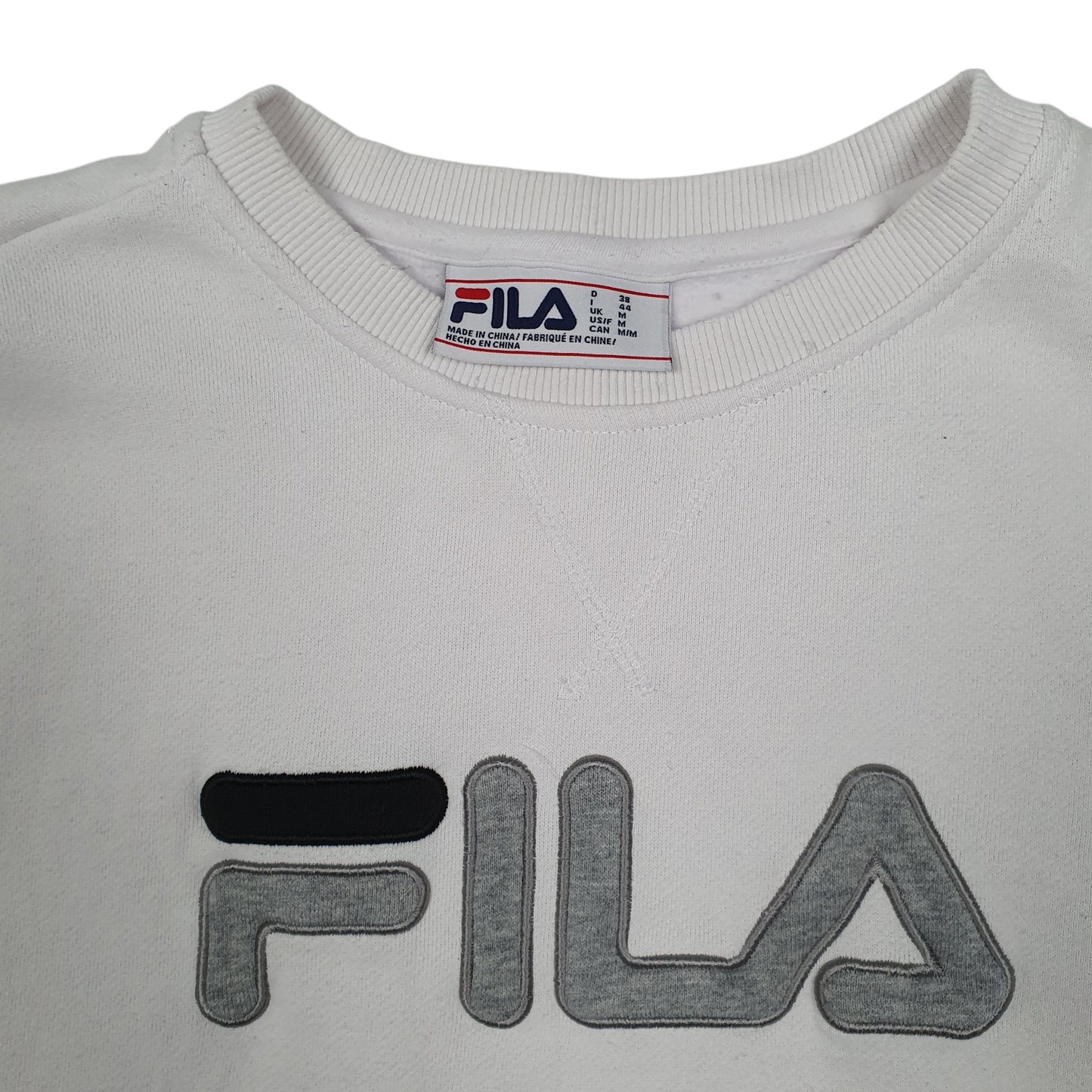 Womens White Fila  Crewneck Jumper