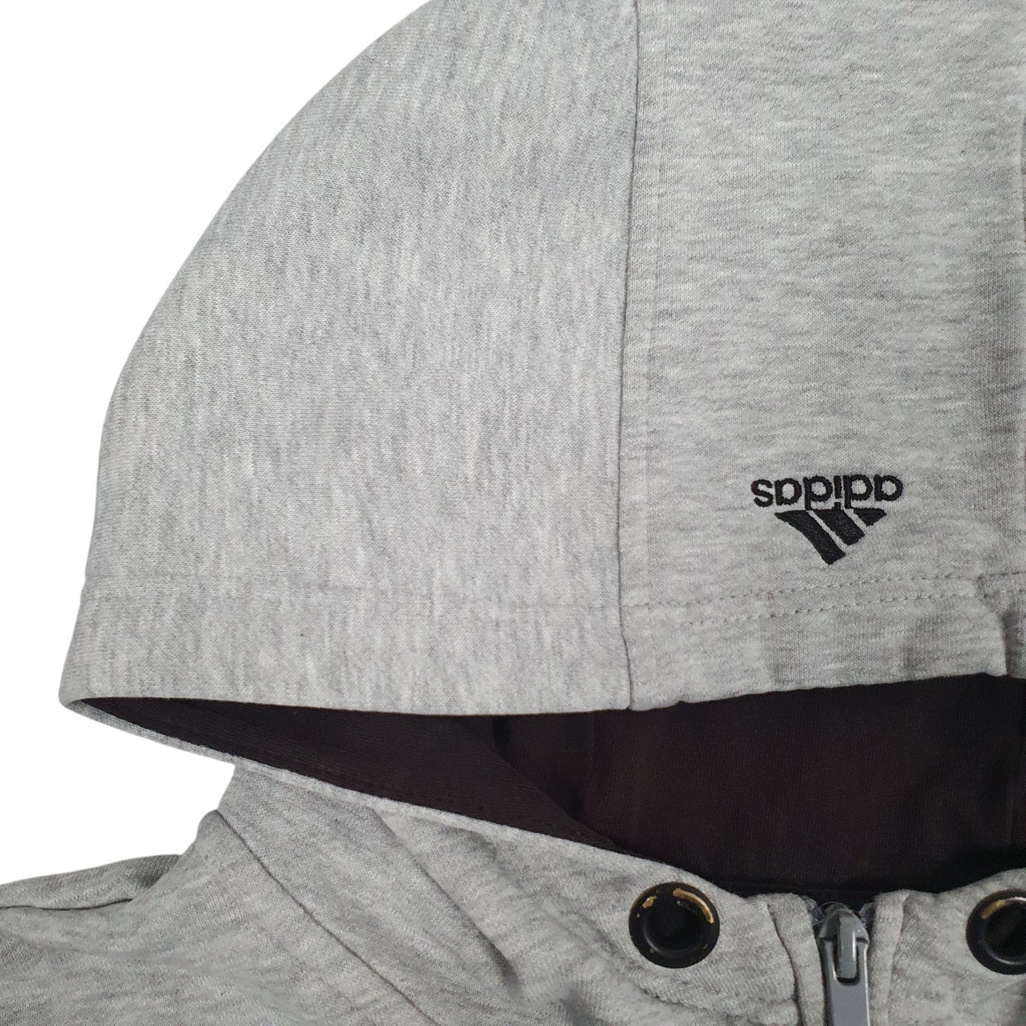 Mens Grey Adidas Climalite Spellout Full Zip Jumper