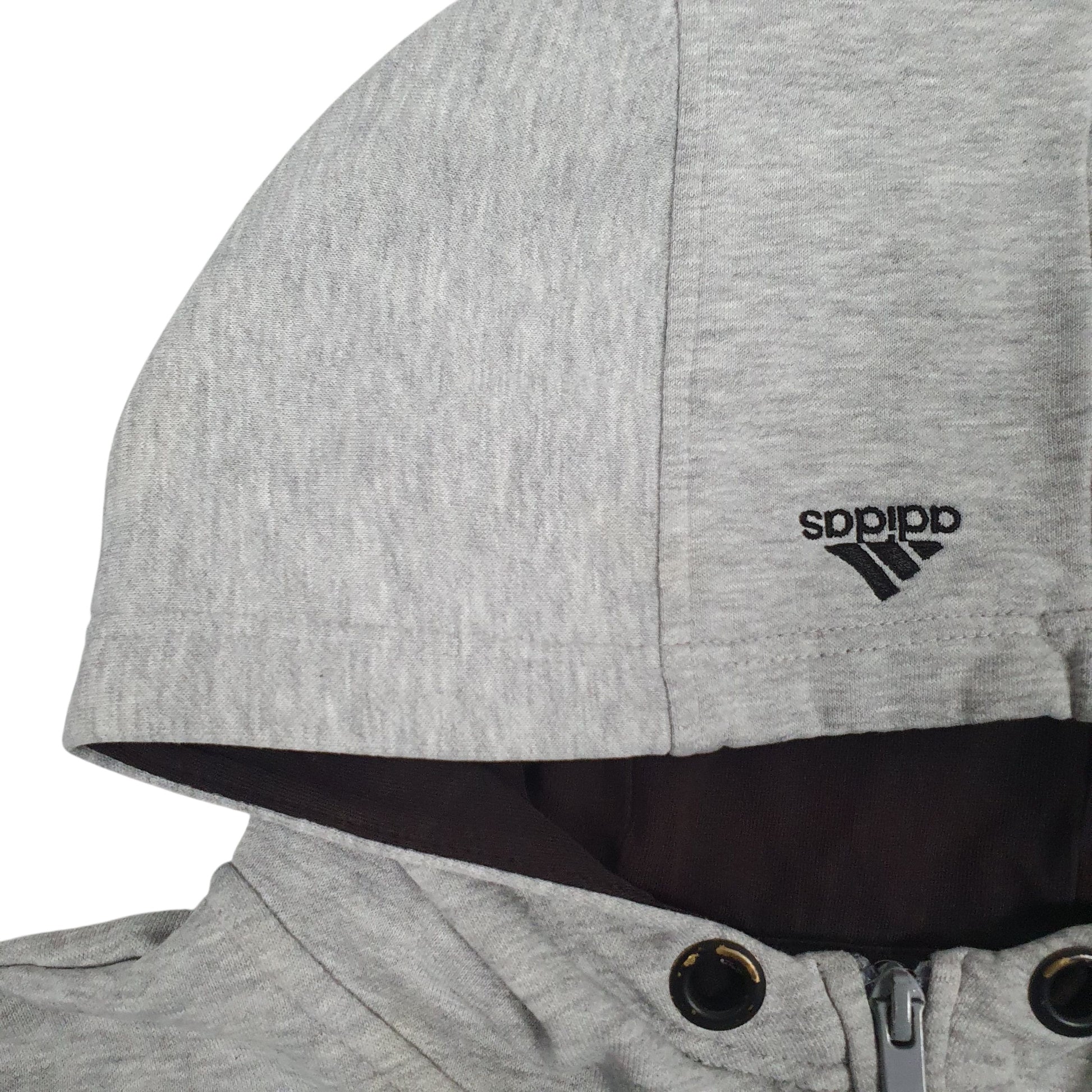 Mens Grey Adidas Climalite Spellout Full Zip Jumper