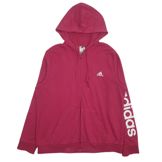 Womens Red Adidas  Full Zip Jumper