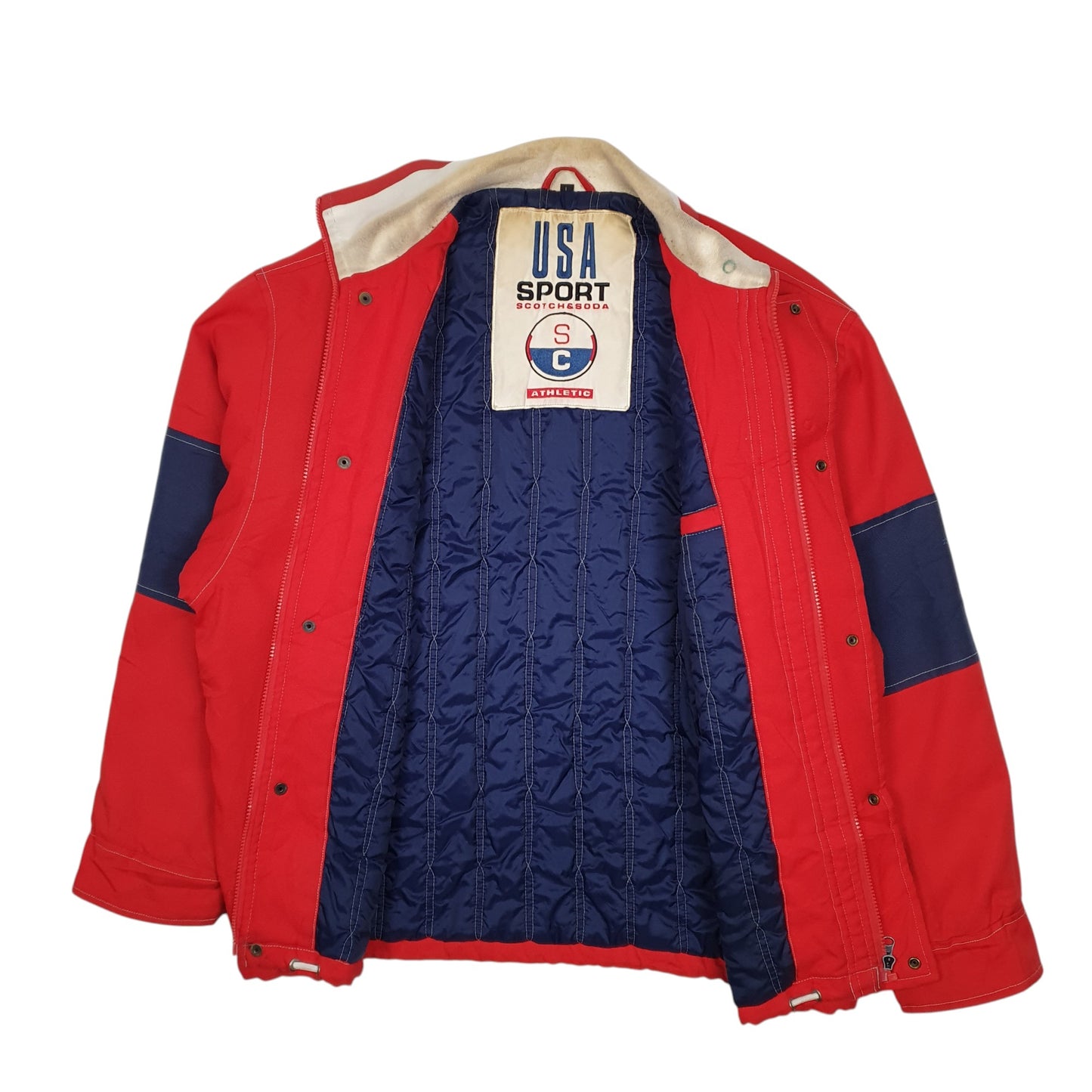 Mens Red Scotch & Soda  Full Zip Coat