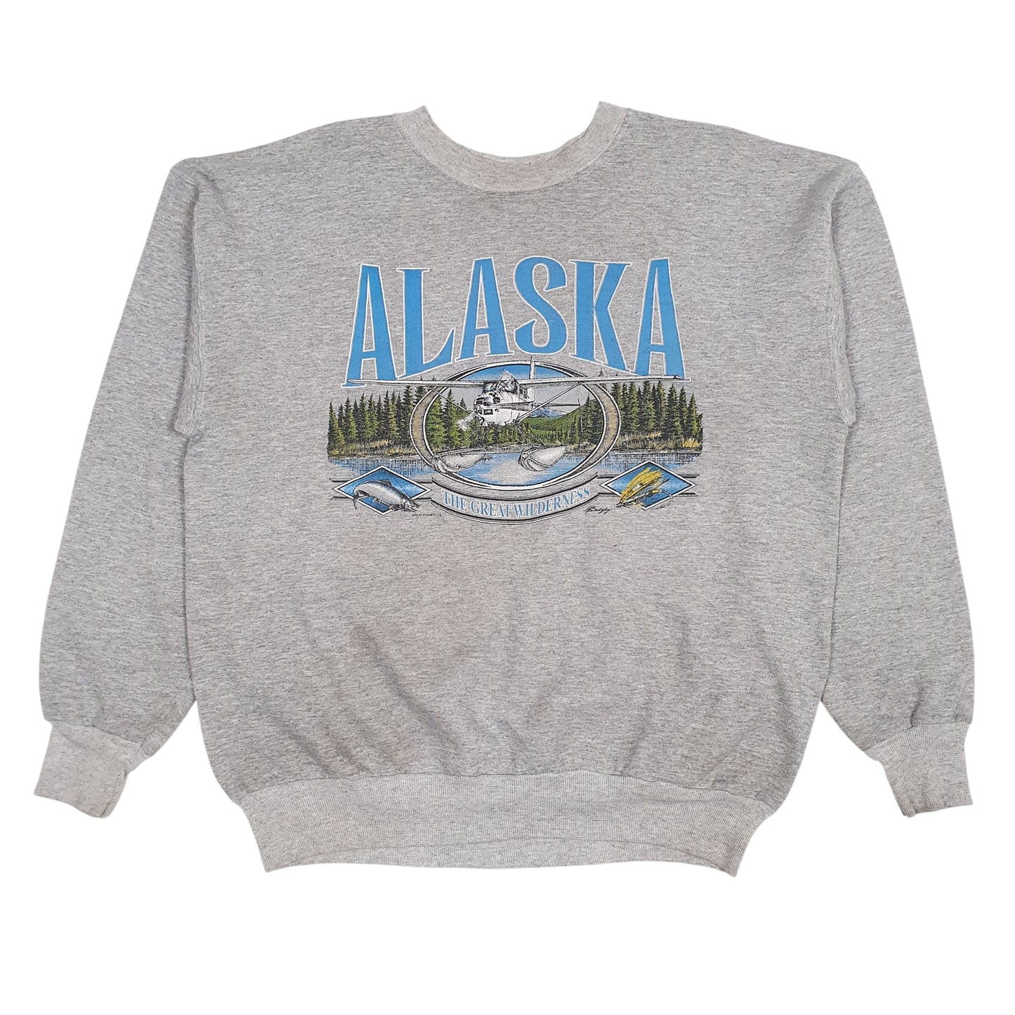 Mens Grey Hanes Vintage 90s Made In USA Crewneck Jumper