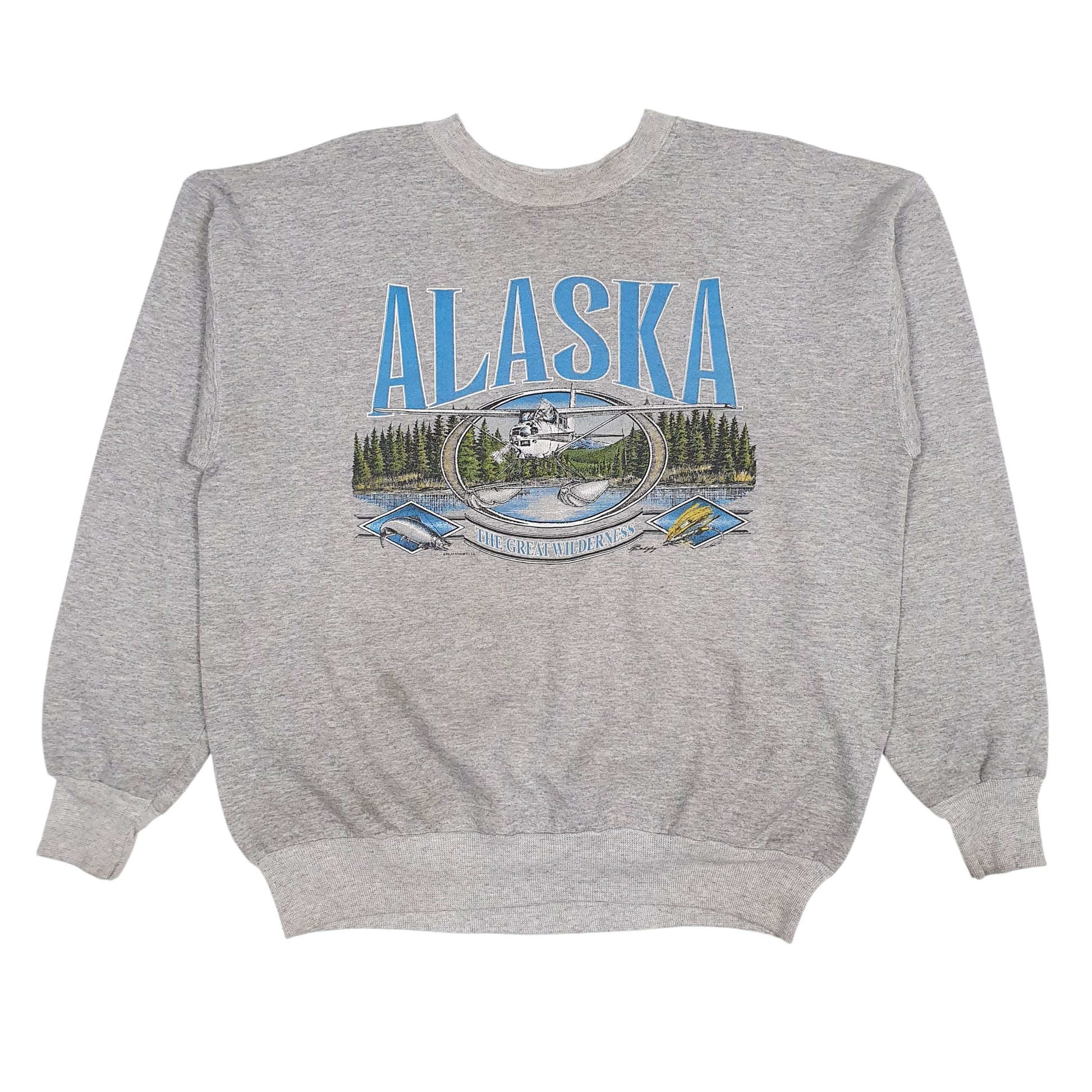 Mens Grey Hanes Vintage 90s Made In USA Crewneck Jumper